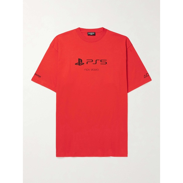 발렌시아가 발렌시아가 BALENCIAGA + PlayStation Printed Cotton-Jersey T-Shirt 38063312418614506