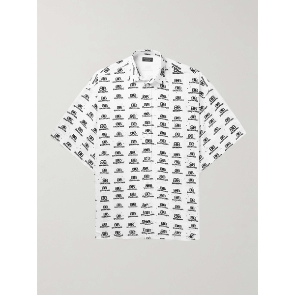 발렌시아가 발렌시아가 BALENCIAGA Oversized Logo-Print Crepe Shirt 1647597301830069
