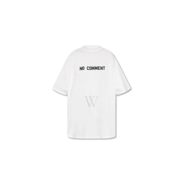 발렌시아가 발렌시아가 Balenciaga Off White Cotton No Comment Print T-Shirt 684155 TLVG3 3307