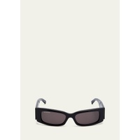 발렌시아가 Balenciaga Mens Maxi Logo Recycled Acetate Rectangle Sunglasses 4491991