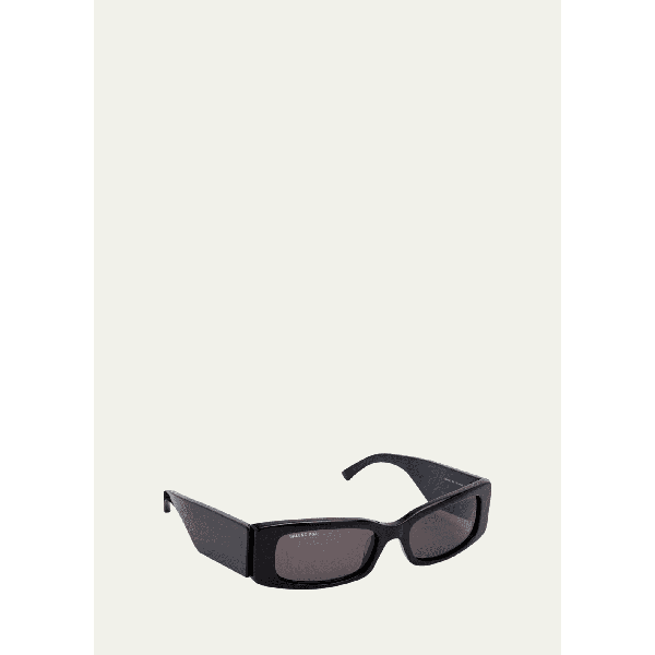 발렌시아가 발렌시아가 Balenciaga Mens Maxi Logo Recycled Acetate Rectangle Sunglasses 4491991