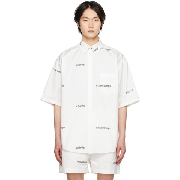 발렌시아가 발렌시아가 Balenciaga White Printed Shirt 231342M192003