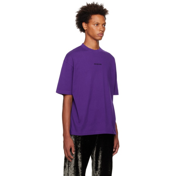 발렌시아가 발렌시아가 Balenciaga Purple Embroidered T-Shirt 222342M213072