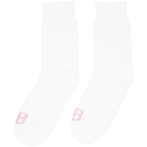 발렌시아가 발렌시아가 Balenciaga White BB Homewear Socks 231342F076003