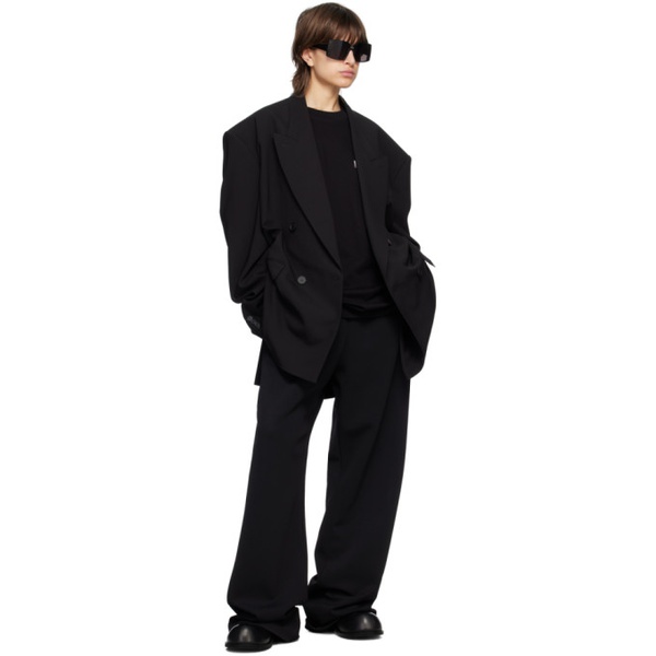 발렌시아가 발렌시아가 Balenciaga Black Drawstring Trousers 231342F087000