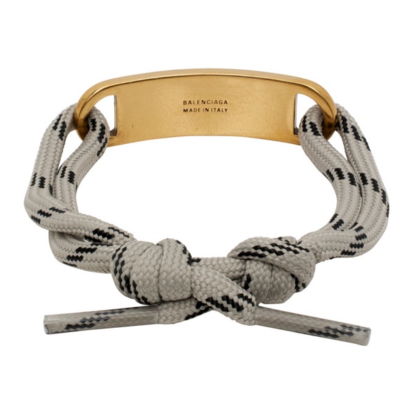 발렌시아가 발렌시아가 Balenciaga Gray & Gold Plate Bracelet 232342F020003