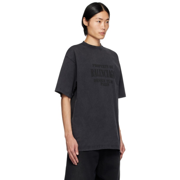 발렌시아가 발렌시아가 Balenciaga Gray Printed T-Shirt 222342M213012