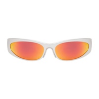 발렌시아가 Balenciaga Silver Wraparound Sunglasses 241342M134072