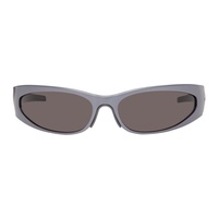 발렌시아가 Balenciaga Gray Wraparound Sunglasses 241342M134073