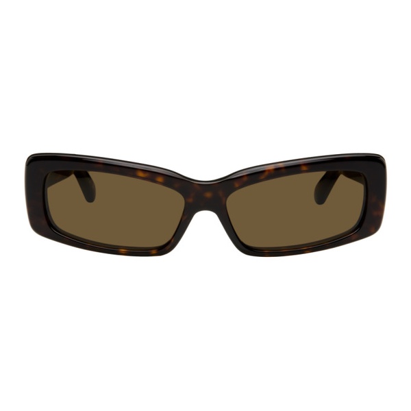 발렌시아가 발렌시아가 Balenciaga Tortoiseshell Oversize Rectangle Sunglasses 241342M134063