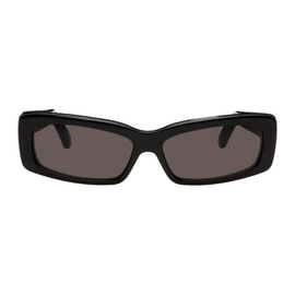 발렌시아가 Balenciaga Black Oversize Rectangle Sunglasses 241342M134064