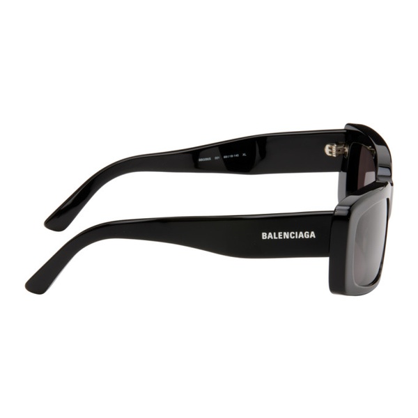 발렌시아가 발렌시아가 Balenciaga Black Oversize Rectangle Sunglasses 241342M134064
