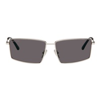 발렌시아가 Balenciaga Silver Rectangular Sunglasses 241342M134042