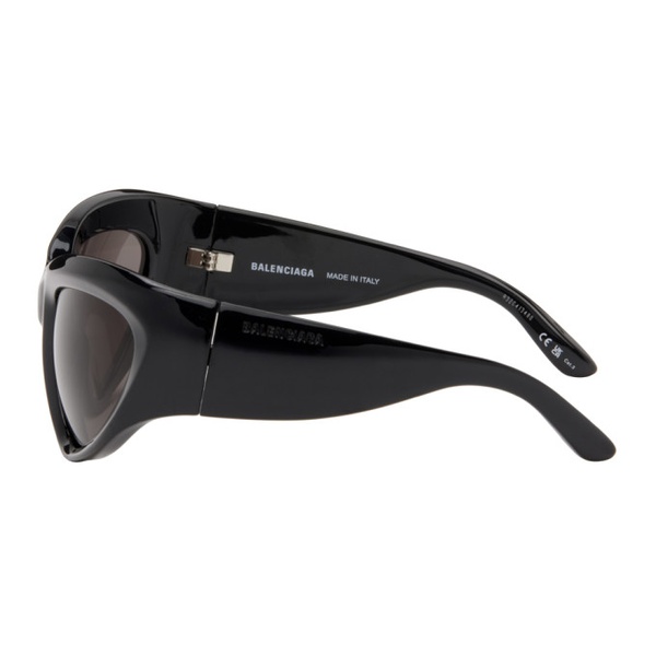 발렌시아가 발렌시아가 Balenciaga Black Wrap D-Frame Sunglasses 241342M134035