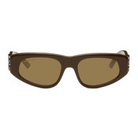 발렌시아가 Balenciaga Brown Dynasty D-Frame Sunglasses 241342M134101