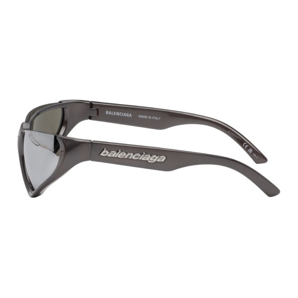 발렌시아가 발렌시아가 Balenciaga Silver Wraparound Sunglasses 241342M134016