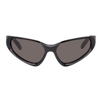 발렌시아가 Balenciaga Black Wraparound Sunglasses 241342M134019