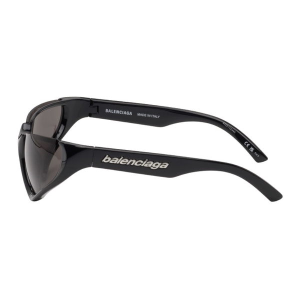 발렌시아가 발렌시아가 Balenciaga Black Wraparound Sunglasses 241342M134019