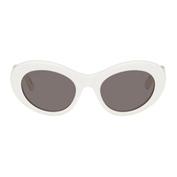 발렌시아가 Balenciaga White Oval Sunglasses 241342M134086