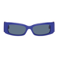 발렌시아가 Balenciaga Blue Rectangular Sunglasses 241342M134091