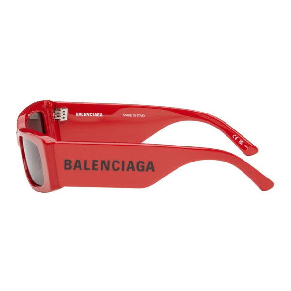 발렌시아가 발렌시아가 Balenciaga Red Rectangular Sunglasses 241342M134092