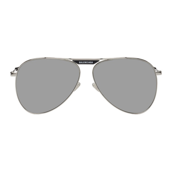 발렌시아가 발렌시아가 Balenciaga Silver Aviator Sunglasses 241342F005050