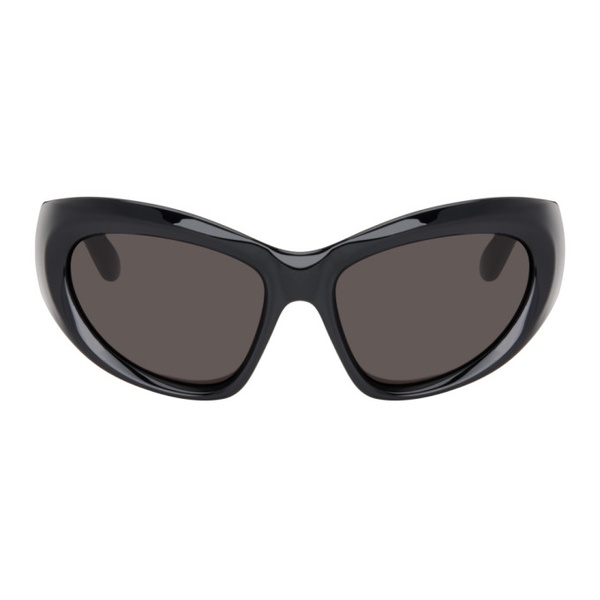 발렌시아가 발렌시아가 Balenciaga Black Wrap D-Frame Sunglasses 241342F005053