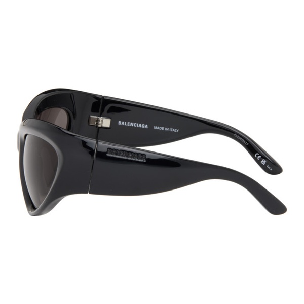 발렌시아가 발렌시아가 Balenciaga Black Wrap D-Frame Sunglasses 241342F005053