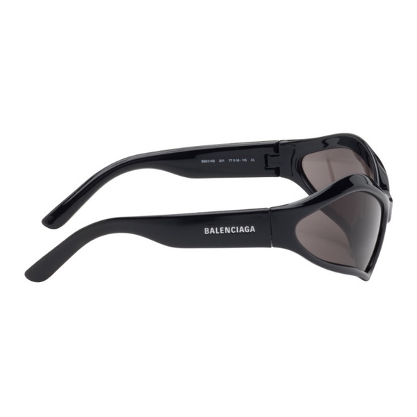 발렌시아가 발렌시아가 Balenciaga Black Fennec Oval Sunglasses 242342M134036