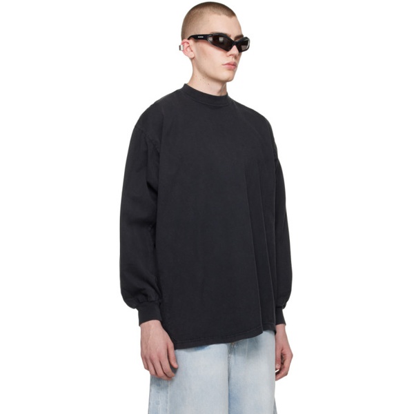 발렌시아가 발렌시아가 Balenciaga Black Printed Long Sleeve T-Shirt 241342M213024