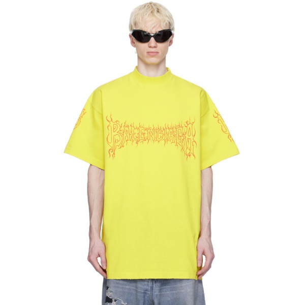 발렌시아가 발렌시아가 Balenciaga Yellow Darkwave T-Shirt 241342M213007