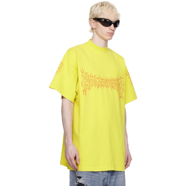 발렌시아가 발렌시아가 Balenciaga Yellow Darkwave T-Shirt 241342M213007
