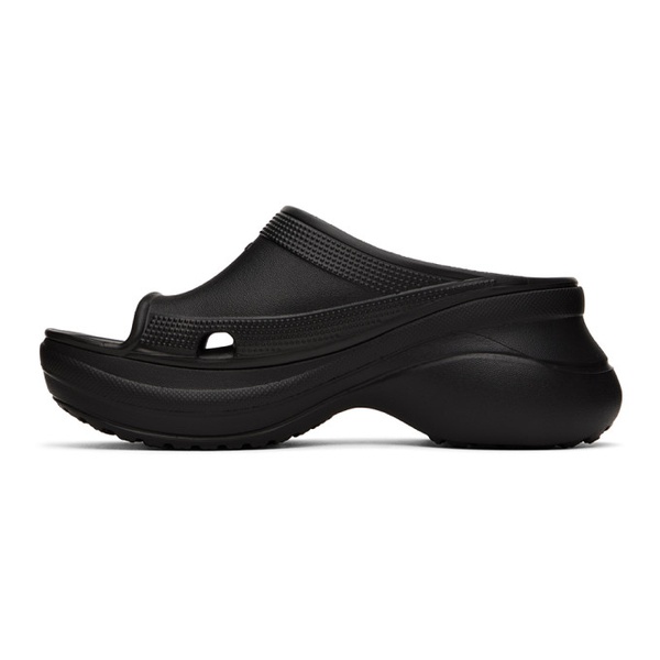 발렌시아가 발렌시아가 Balenciaga Black Crocs 에디트 Edition Pool Slides 221342F124017