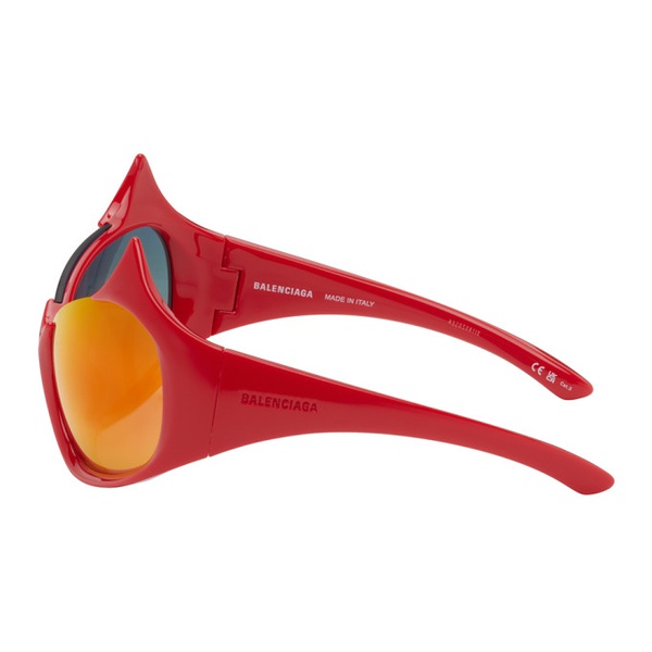 발렌시아가 발렌시아가 Balenciaga Red Gotham Cat Sunglasses 242342M134009