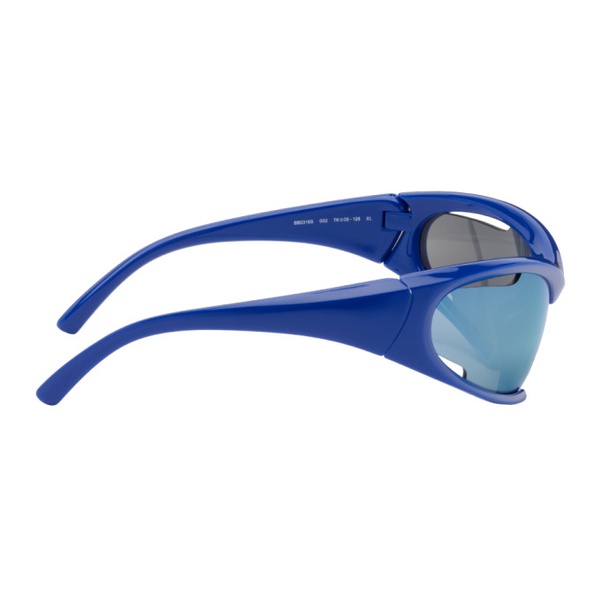 발렌시아가 발렌시아가 Balenciaga Blue Dynamo Rectangle Sunglasses 242342M134025