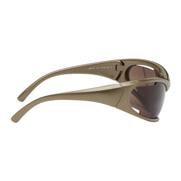 발렌시아가 발렌시아가 Balenciaga Brown Dynamo Rectangle Sunglasses 242342M134024