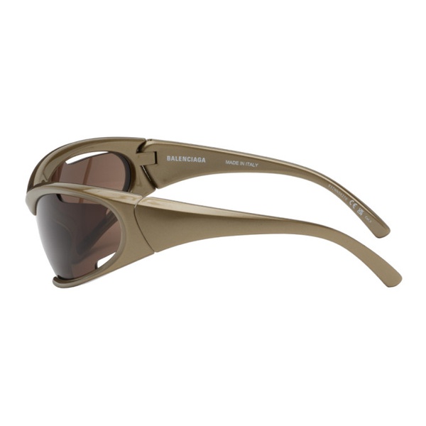 발렌시아가 발렌시아가 Balenciaga Brown Dynamo Rectangle Sunglasses 242342M134024