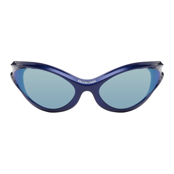 발렌시아가 발렌시아가 Balenciaga Blue Dynamo Round Sunglasses 242342M134027