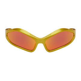 발렌시아가 Balenciaga Yellow Fennec Oval Sunglasses 242342M134033