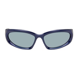 발렌시아가 Balenciaga Blue Swift Oval Sunglasses 242342M134042