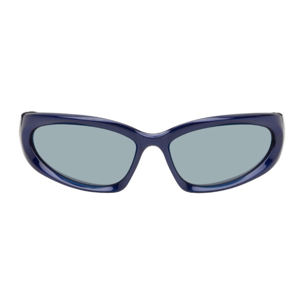 발렌시아가 발렌시아가 Balenciaga Blue Swift Oval Sunglasses 242342M134042