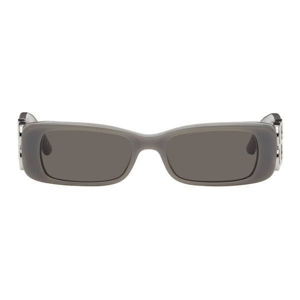 발렌시아가 발렌시아가 Balenciaga Gray Dynasty Rectangle Sunglasses 242342M134011