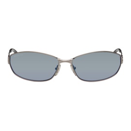 발렌시아가 Balenciaga Gunmetal Rectangular Sunglasses 242342M134018