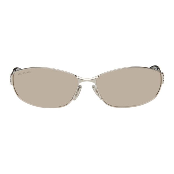 발렌시아가 발렌시아가 Balenciaga Silver Rectangular Sunglasses 242342M134017