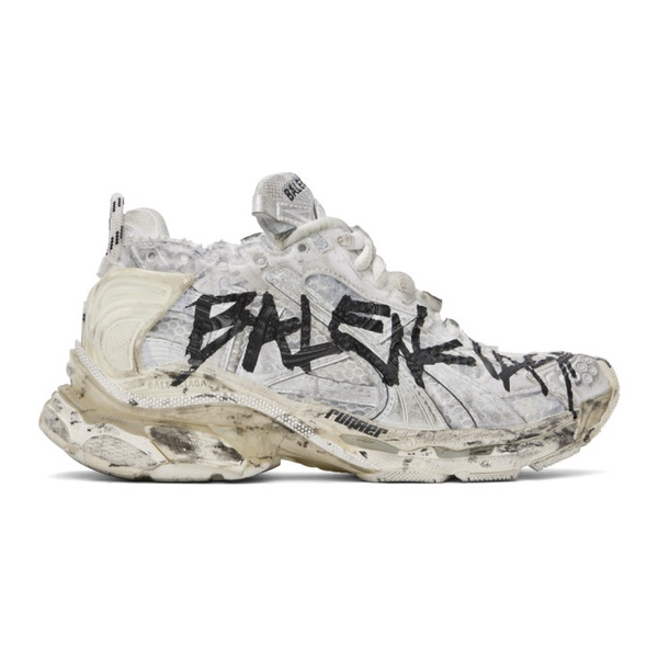 발렌시아가 발렌시아가 Balenciaga 오프화이트 Off-White Runner Graffiti Sneakers 241342F128003