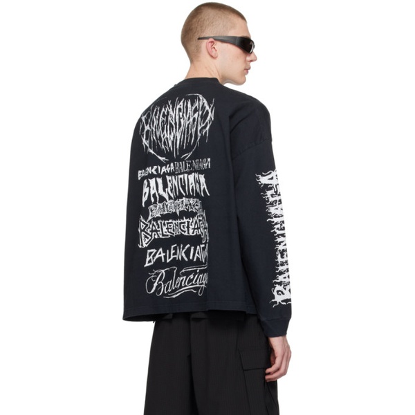 발렌시아가 발렌시아가 Balenciaga Black DIY Metal Long Sleeve T-Shirt 241342M213004