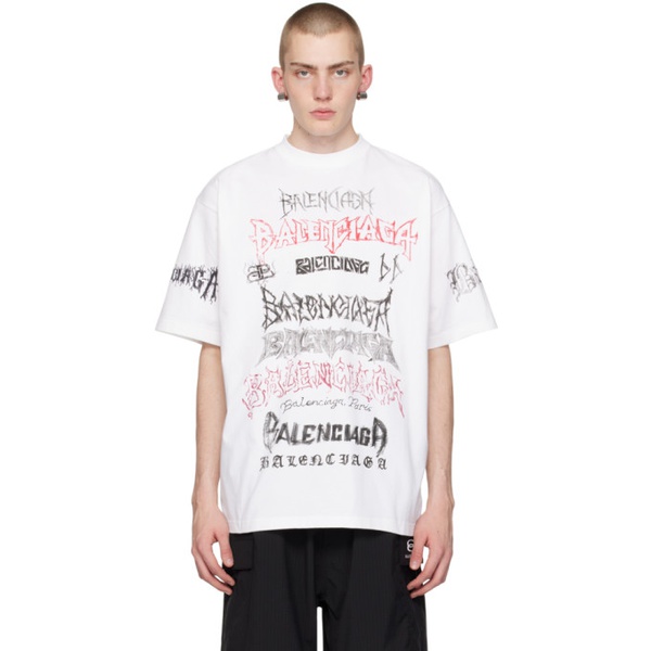 발렌시아가 발렌시아가 Balenciaga White DIY Metal T-Shirt 241342M213003