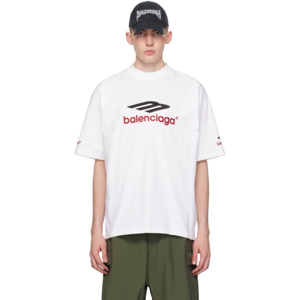 발렌시아가 발렌시아가 Balenciaga White 3B Sports Icon T-Shirt 241342M213026