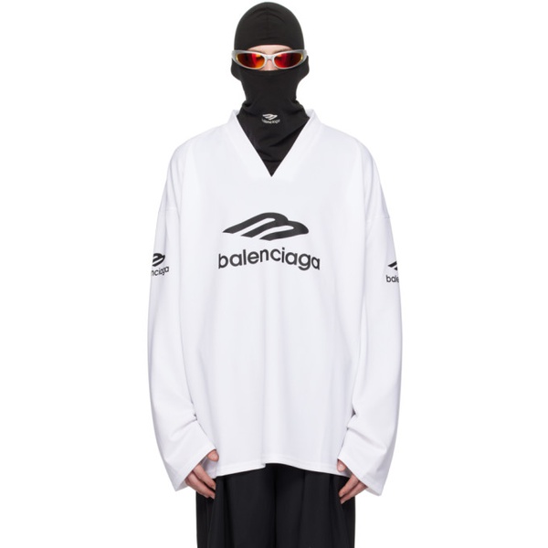 발렌시아가 발렌시아가 Balenciaga White 3B Sports Icon Ski Long Sleeve T-Shirt 241342M213028