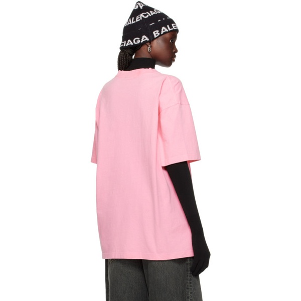 발렌시아가 발렌시아가 Balenciaga Pink Printed T-Shirt 241342F110011